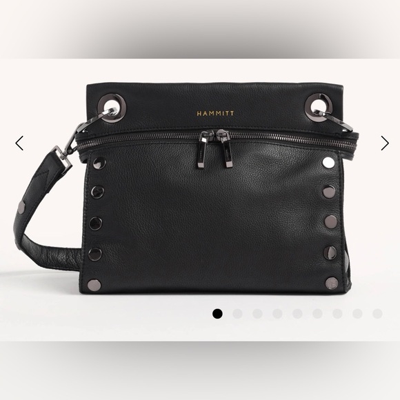 Rare! Hammitt Tony Signature Medium Black and Pewter Crossbody Bag NWT - Picture 7 of 9